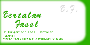 bertalan fassl business card